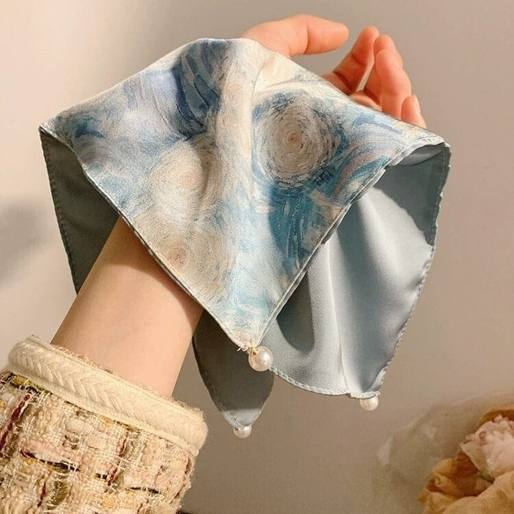 高級感油畫暈染緞面大腸髮圈：圖片 3