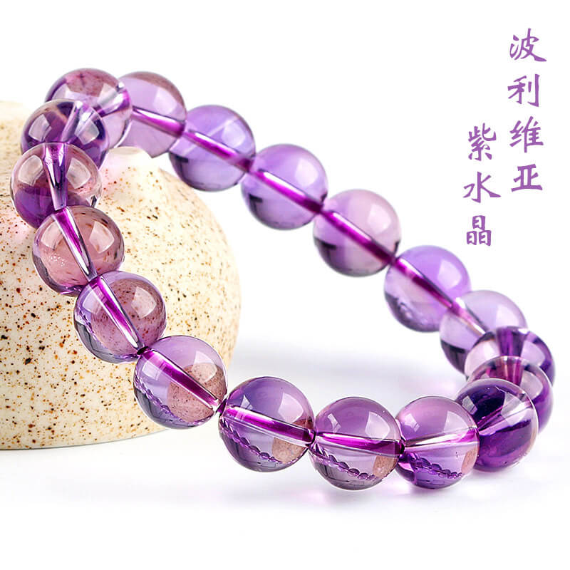 玻利維亞紫水晶手串淡紫色紫水晶手鏈