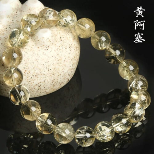 天然檸檬黃阿賽水晶手鏈
