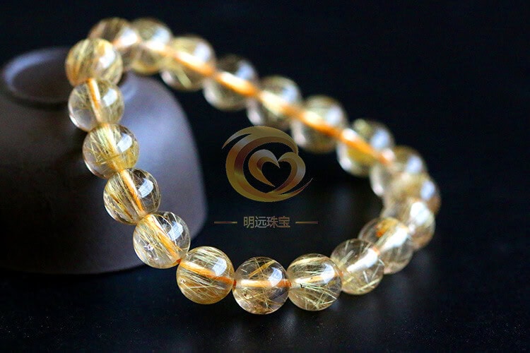 天然金髮晶手鏈金髮手串