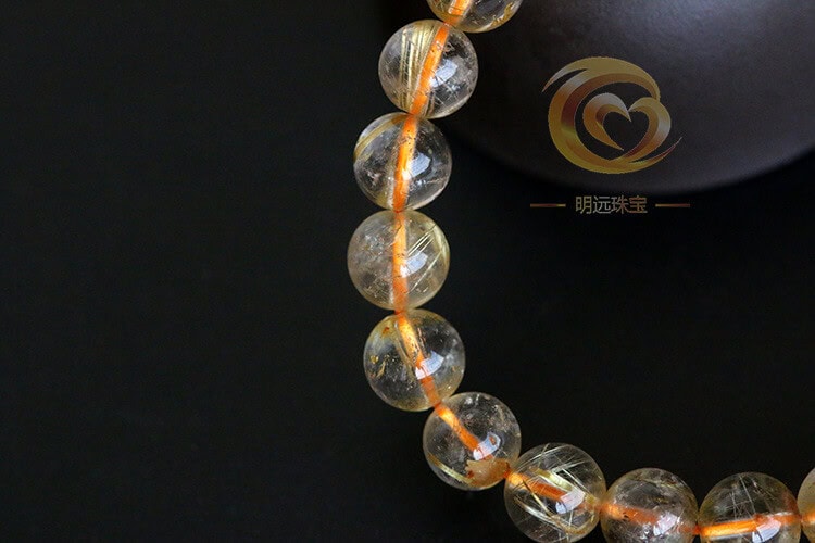 天然金髮晶手鏈金髮手串