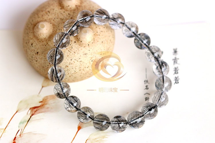天然黑髪晶手串
