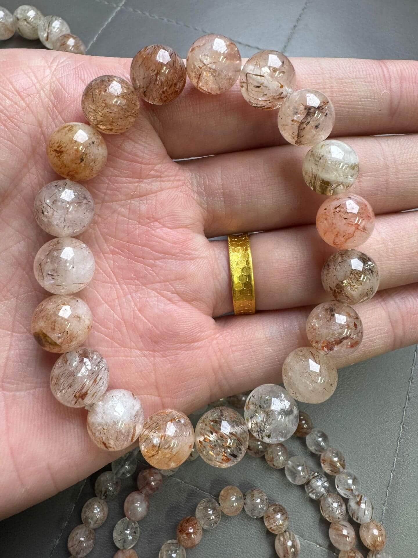 黑金超七水晶手鏈高級感簡約水晶手串