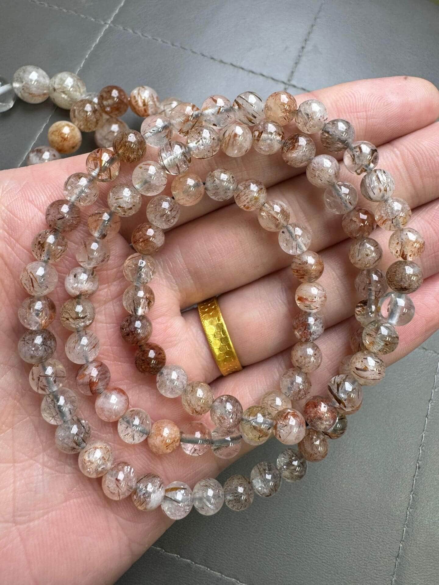 黑金超七水晶手鏈高級感簡約水晶手串