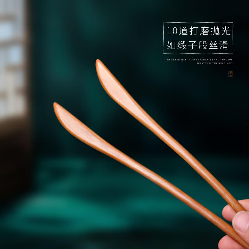 純桃木正宗手工木簪子盤髮挽髮丸子頭：圖片 3