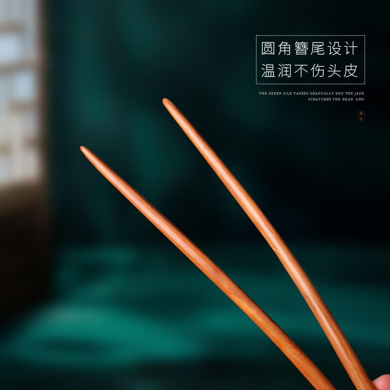 純桃木正宗手工木簪子盤髮挽髮丸子頭：圖片 4