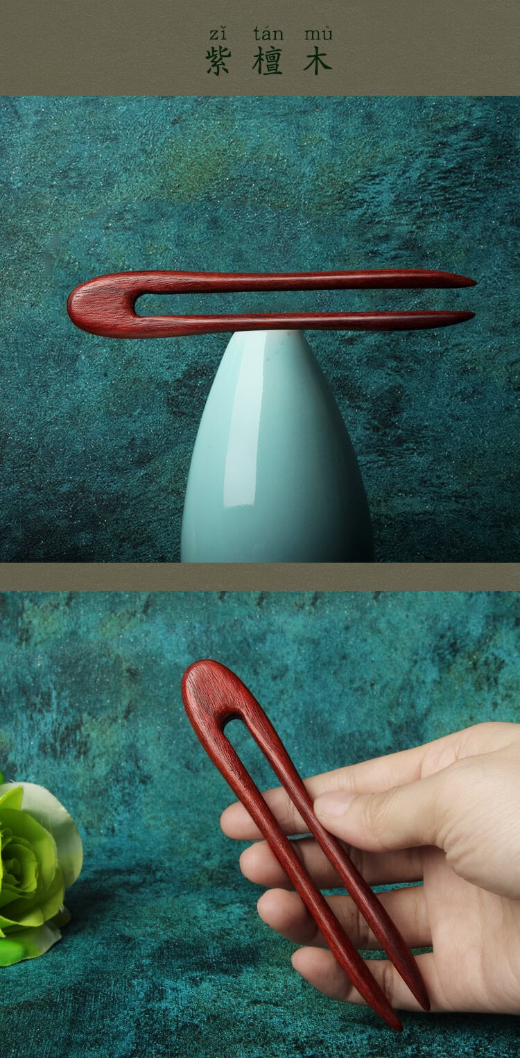 U型髮簪木簪子盤髮高級木質挽髮