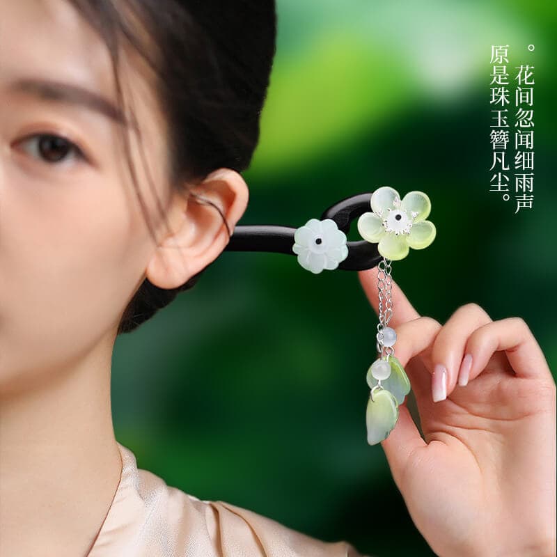 新中式髮簪步搖流蘇漢服旗袍髮飾：圖片 2
