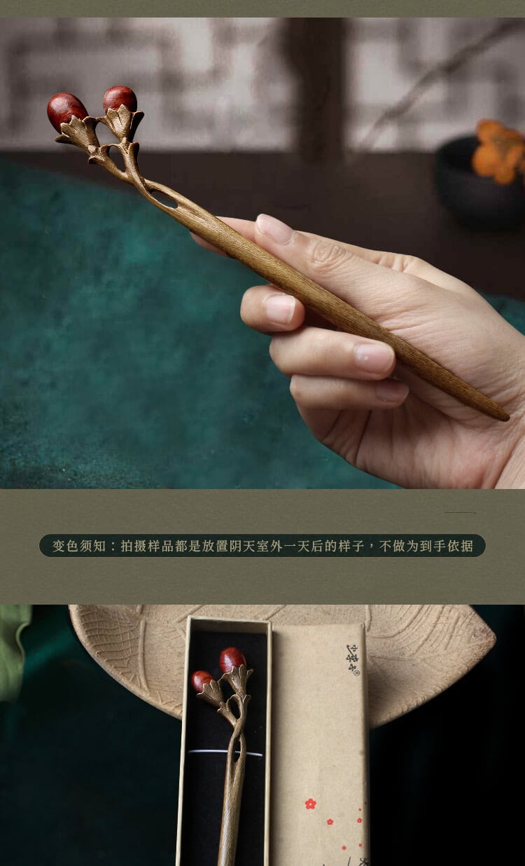 古風木簪綠檀木復古簪子挽髮日常髮飾盤髮髮簪