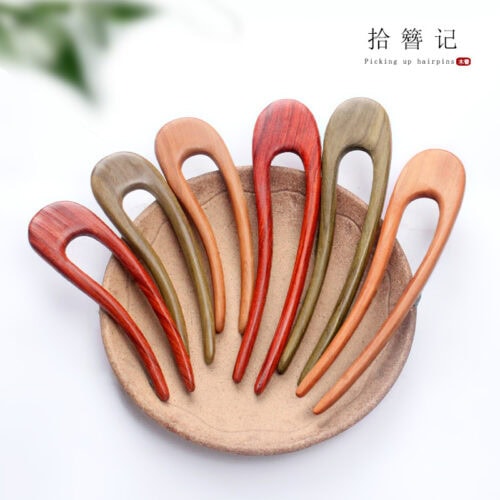 桃木髮簪手工檀木U型簪子