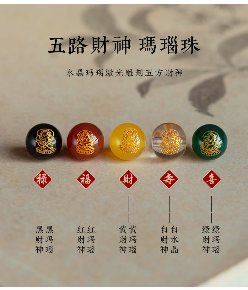 五路財神~六合生肖招財鑰匙手機鏈