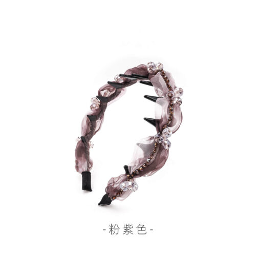 琥珀流光氛圍感百搭日常壓髮髮卡手工髮箍：圖片 5
