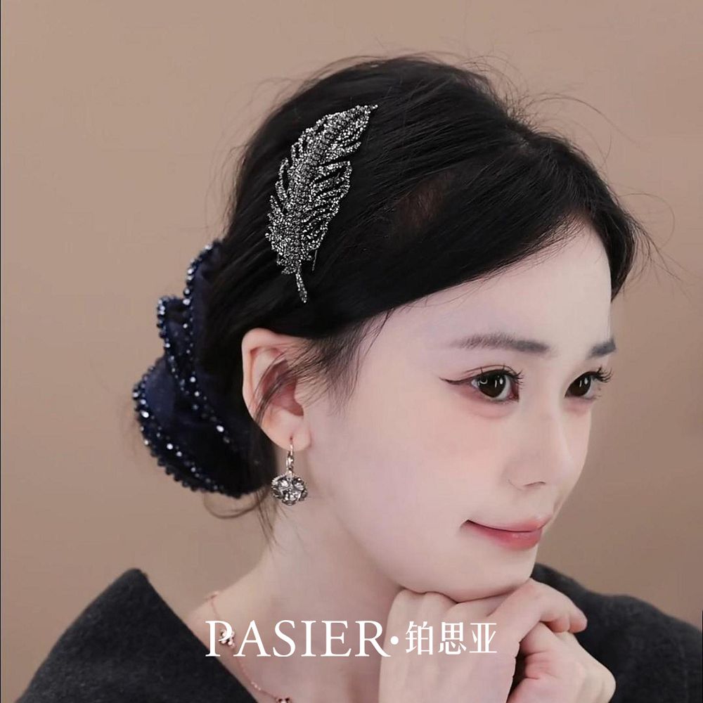 金枝玉葉髮梳女閃鑽樹葉插梳髮夾：圖片 3