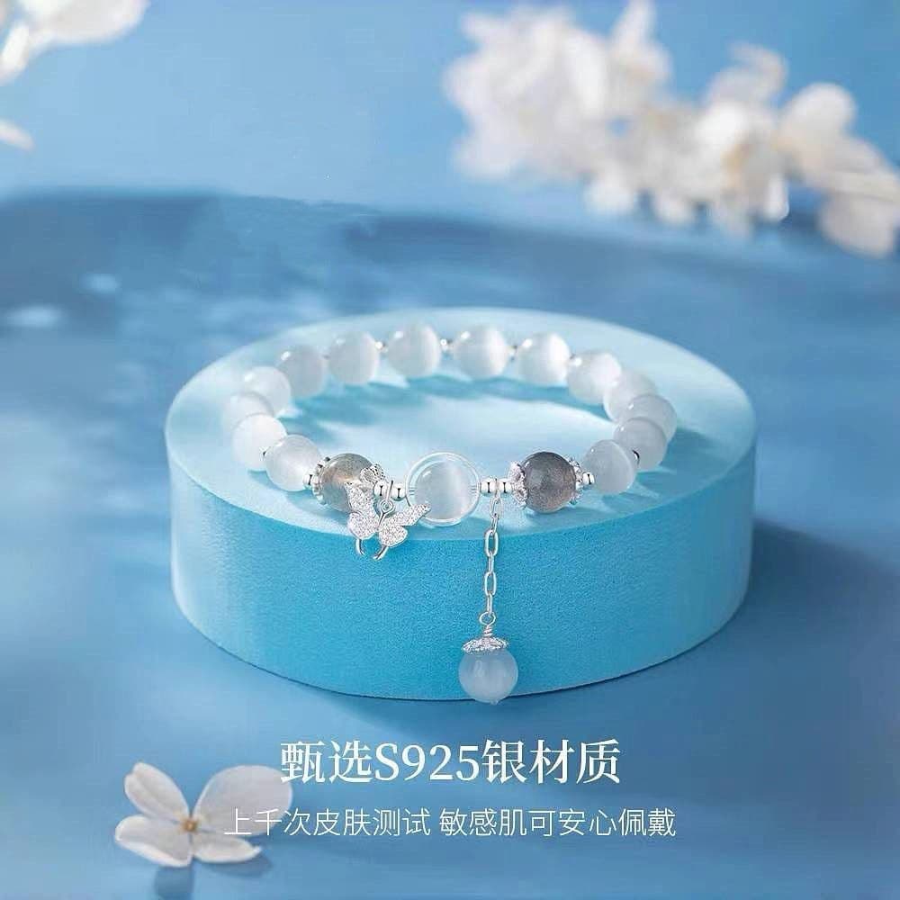 月光戀人貓眼石月光石小衆手鏈：圖片 3