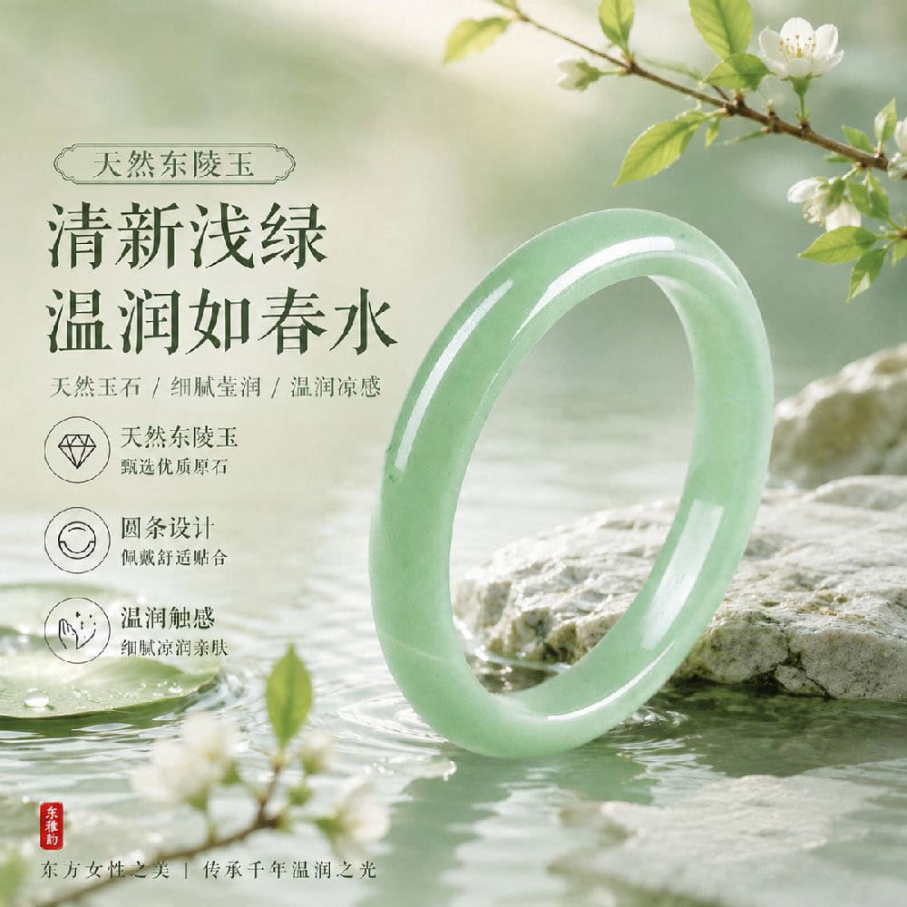 玉晴水手镯女款簡約平安镯子