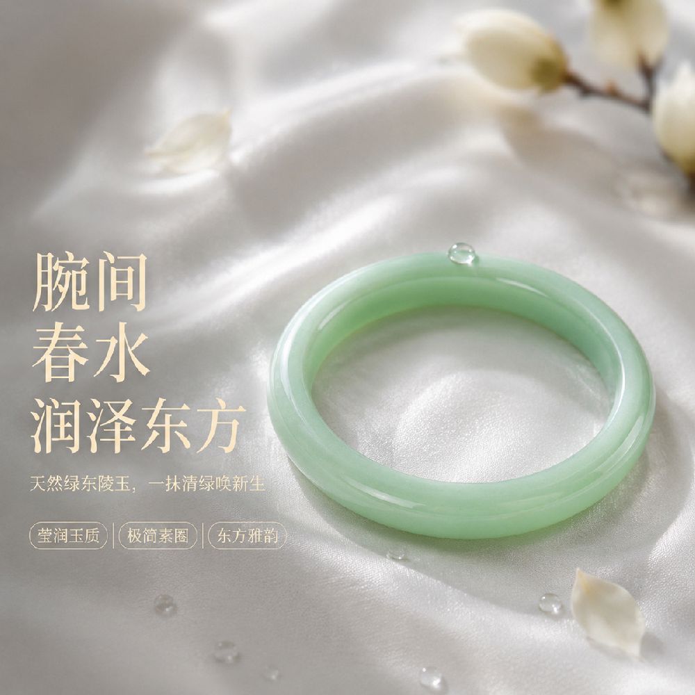 玉晴水手镯女款簡約平安镯子：圖片 2