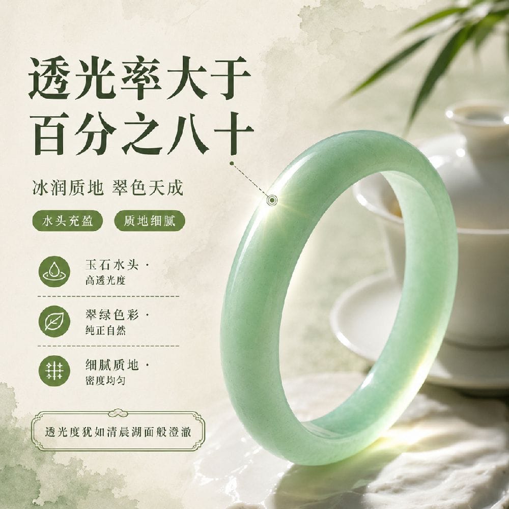 玉晴水手镯女款簡約平安镯子