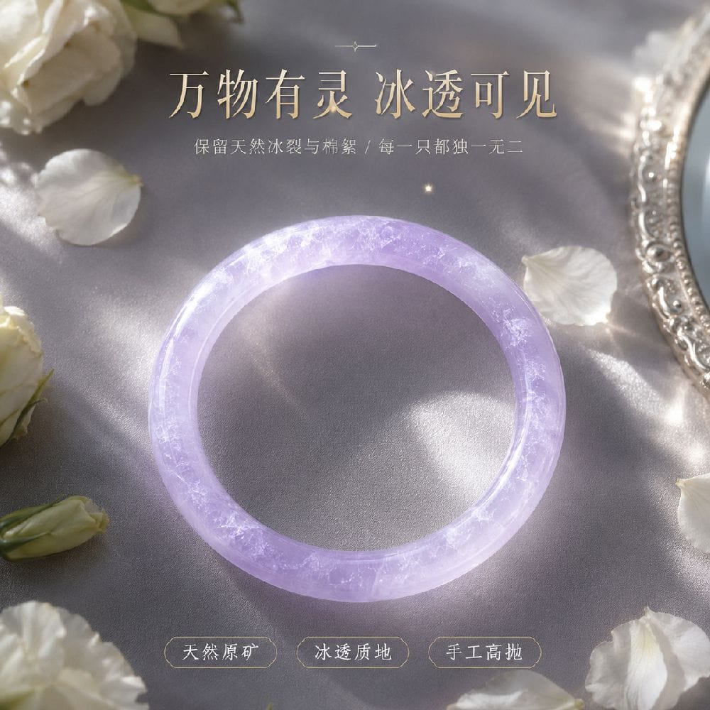 薰衣草紫水晶手镯通透冰潤紫水晶手環