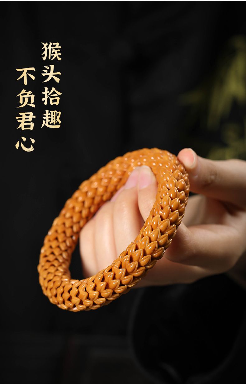 九转莲花精雕猴头手串单圈文玩佛珠