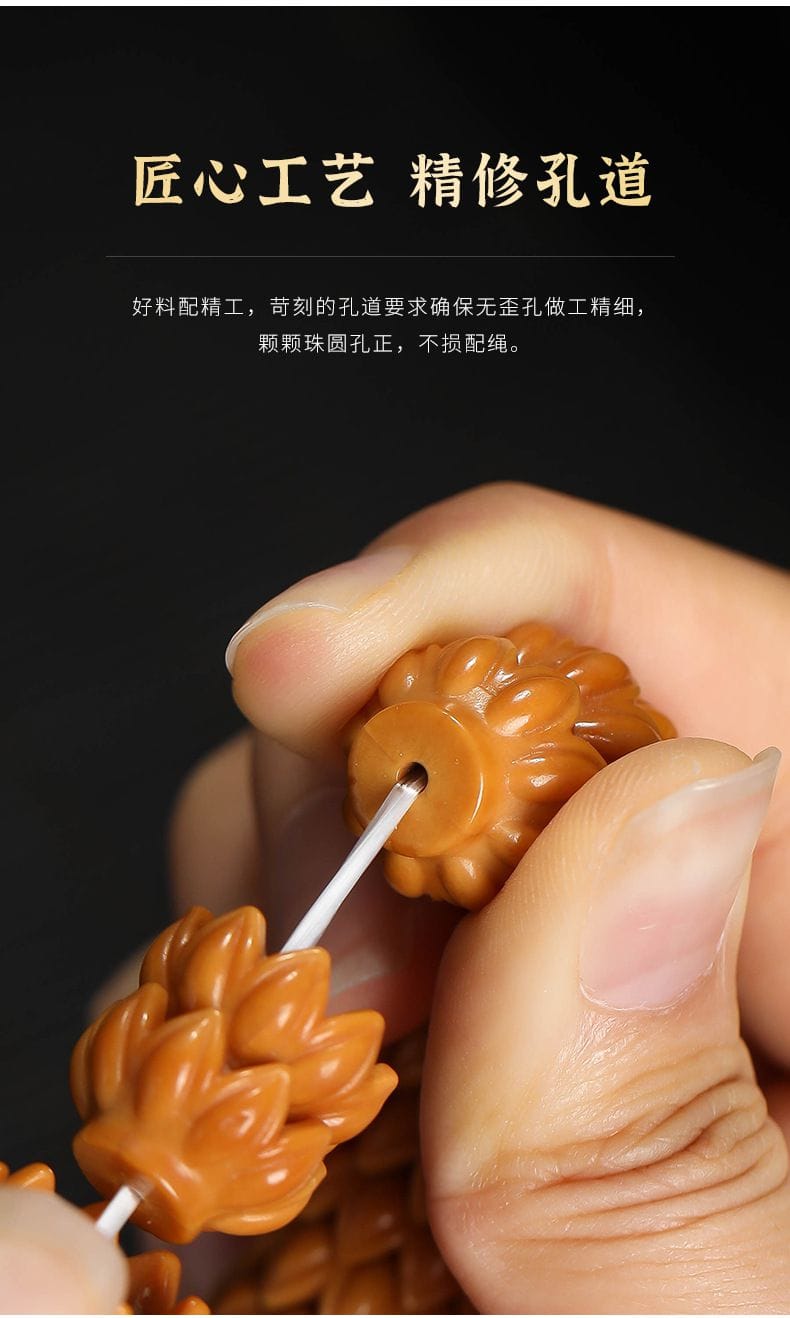 九转莲花精雕猴头手串单圈文玩佛珠