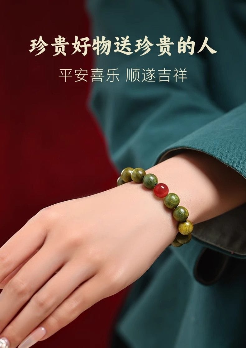 绿檀木手串五行金木水火土檀香手串