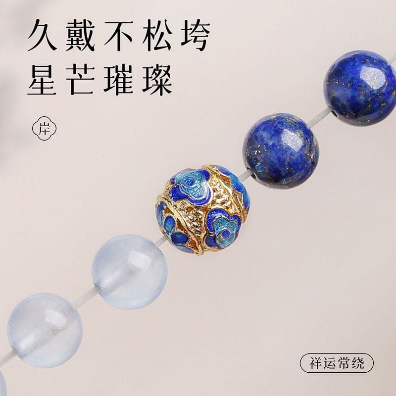 天然青金石手鏈雙圈單圈水晶手串：圖片 3