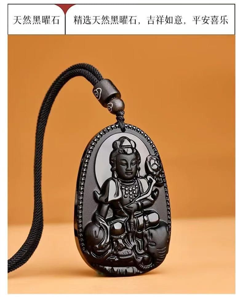 天然黑曜石十二生肖項鏈