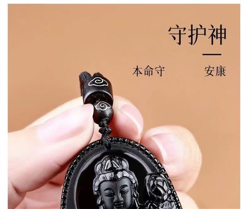 天然黑曜石十二生肖項鏈