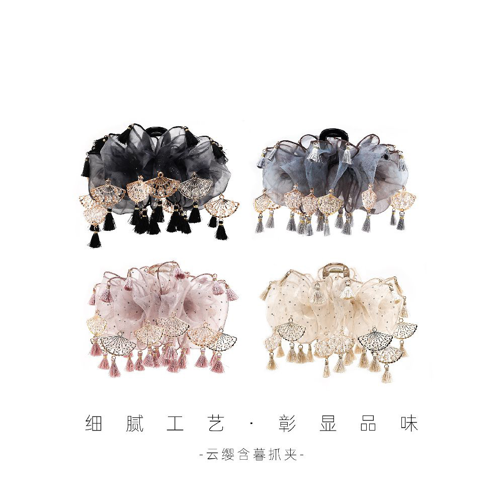 雲纓含暮新中式氛圍感手工氣質風抓夾：圖片 2