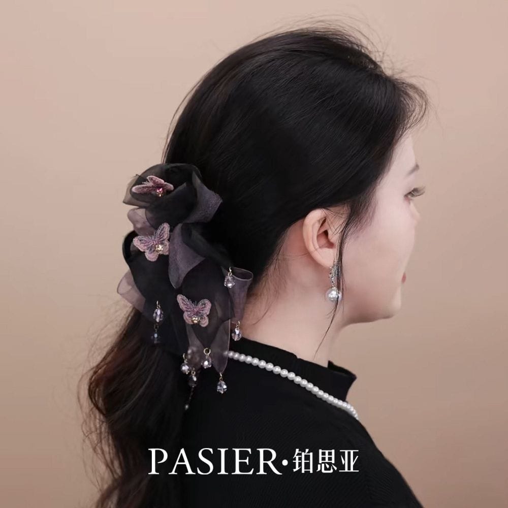 粉蝶飛舞抓夾女後腦勺蝴蝶盤髮鲨魚夾：圖片 3