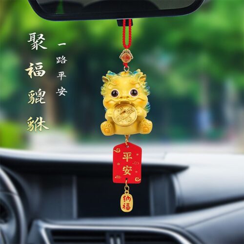 貔貅後視鏡挂飾卡通車載樹脂裝飾