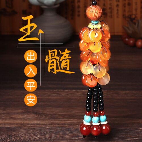蓮花花生平安扣玉髓串車內挂飾汽車挂件