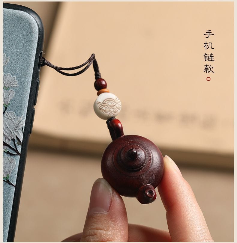 木壺手機鏈挂件隨身手把件文玩盤玩汽車鑰匙扣