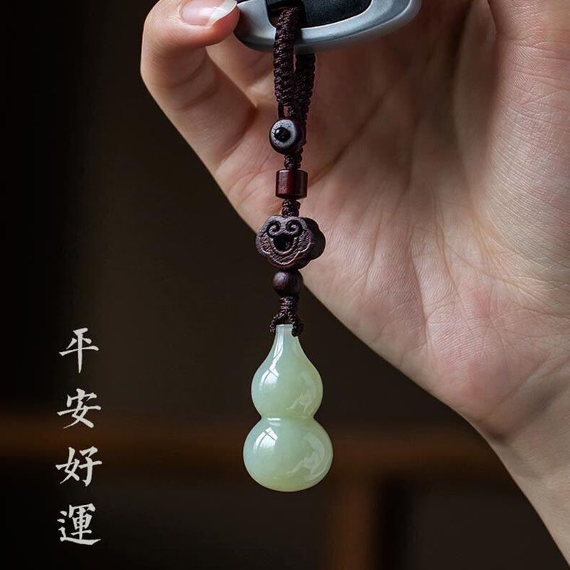 福祿葫蘆汽車鑰匙扣檀木鑰匙扣：圖片 2