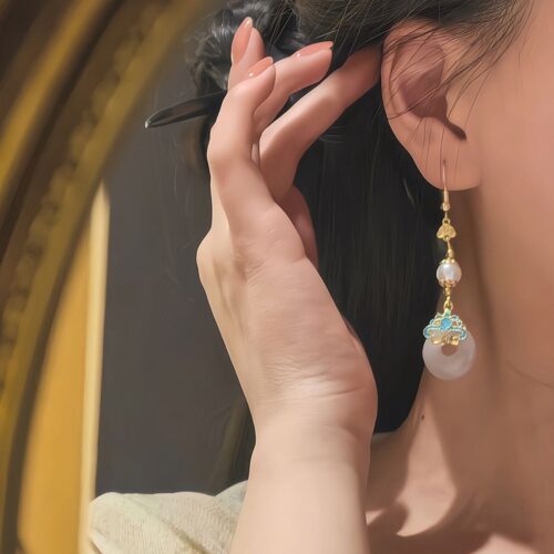 雲騰玉夢新中式國風旗袍漢服馬面裙耳飾：圖片 4