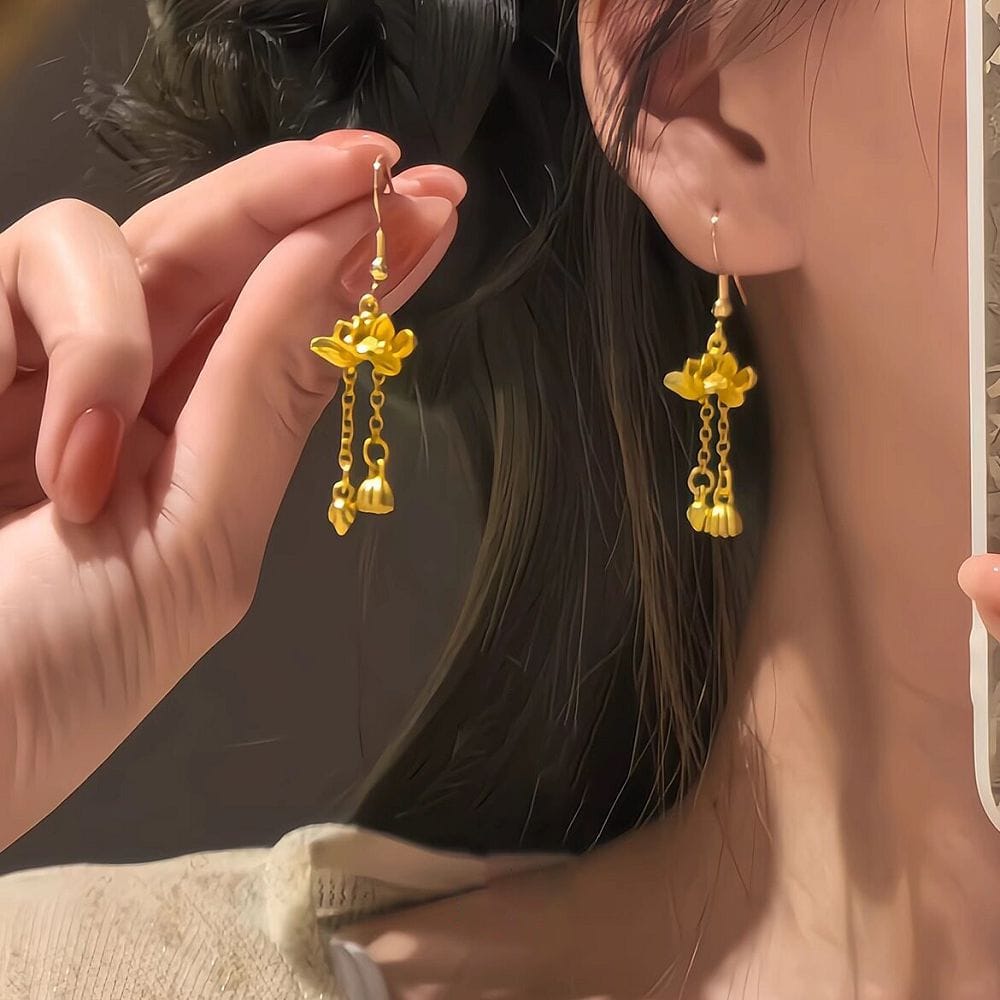 小金蓮新中式國風古風流蘇耳環：圖片 6