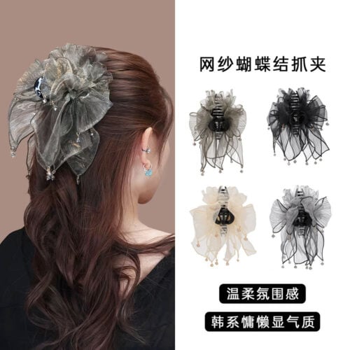 暮煙星垂裙擺流蘇後腦勺半紮髮髮夾抓夾