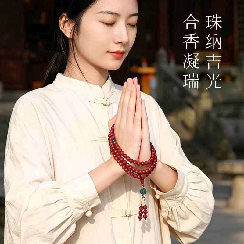 花蕊夫人合香珠手串108顆設計手持佛珠：圖片 3