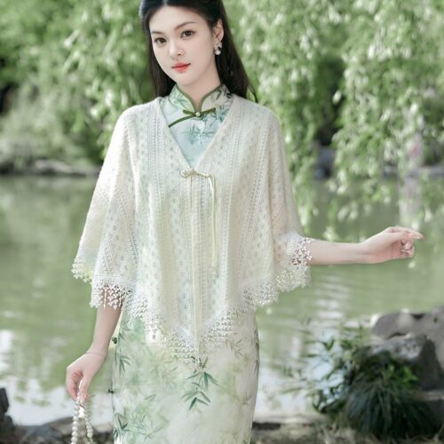 蕾絲百搭流蘇高級感新中式旗袍披肩