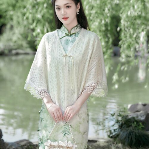 蕾絲百搭流蘇高級感新中式旗袍披肩：圖片 2