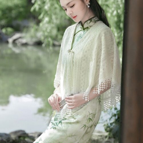 蕾絲百搭流蘇高級感新中式旗袍披肩：圖片 4