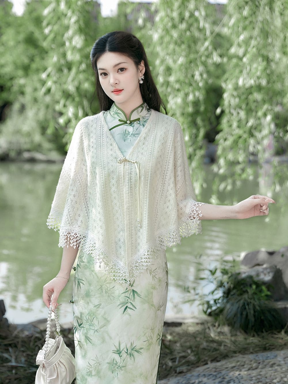 蕾絲百搭流蘇高級感新中式旗袍披肩
