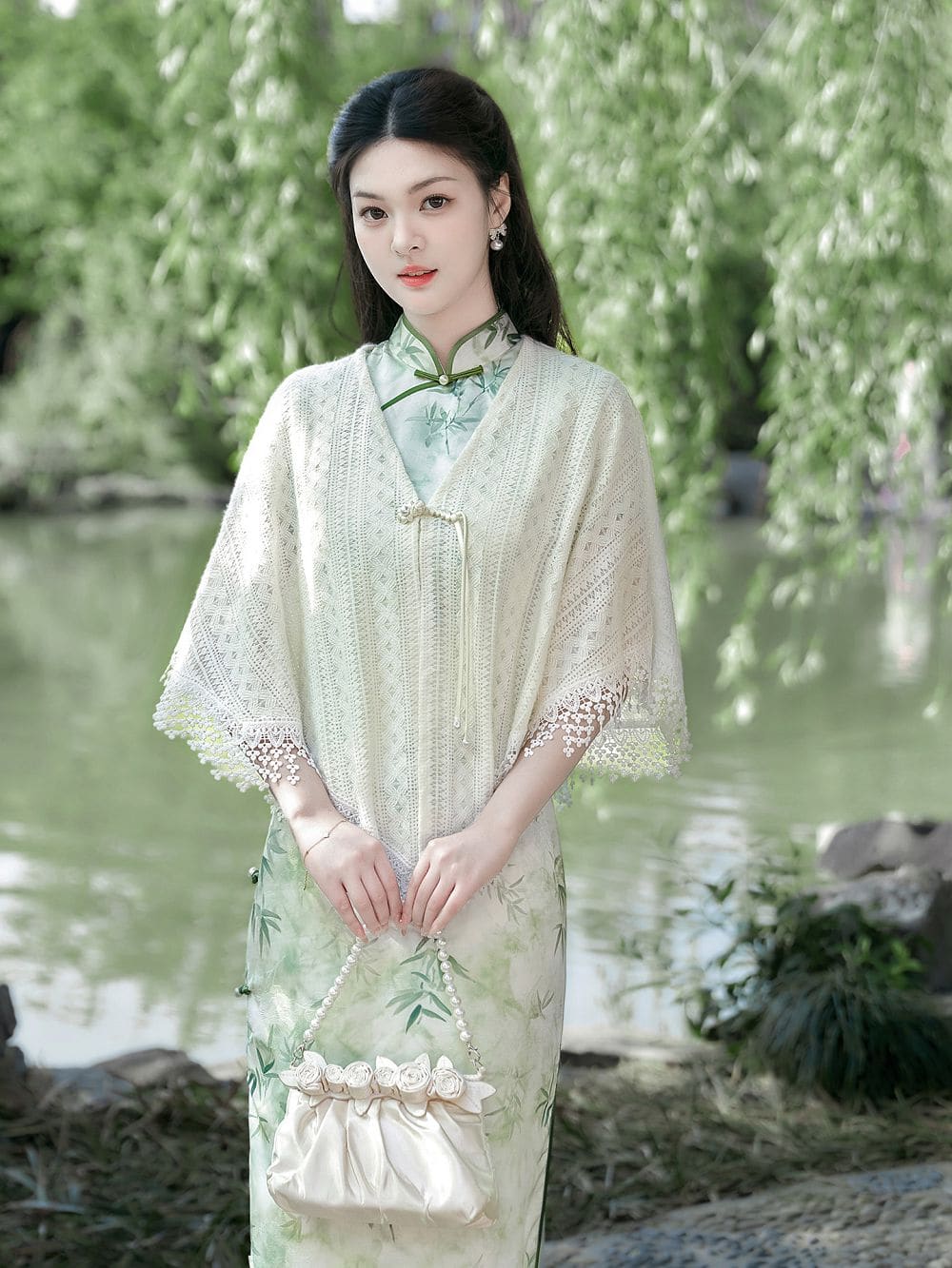 蕾絲百搭流蘇高級感新中式旗袍披肩
