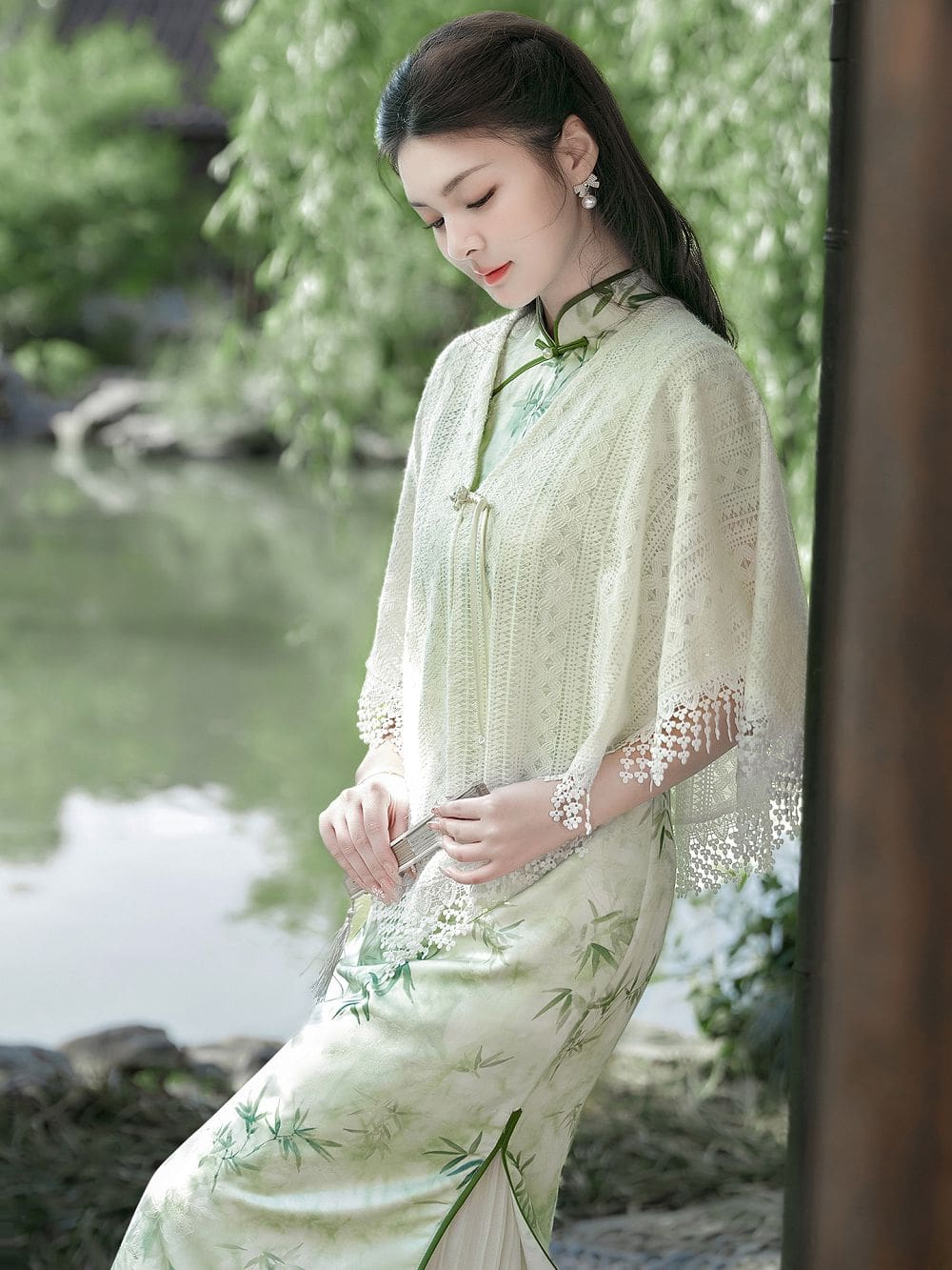 蕾絲百搭流蘇高級感新中式旗袍披肩