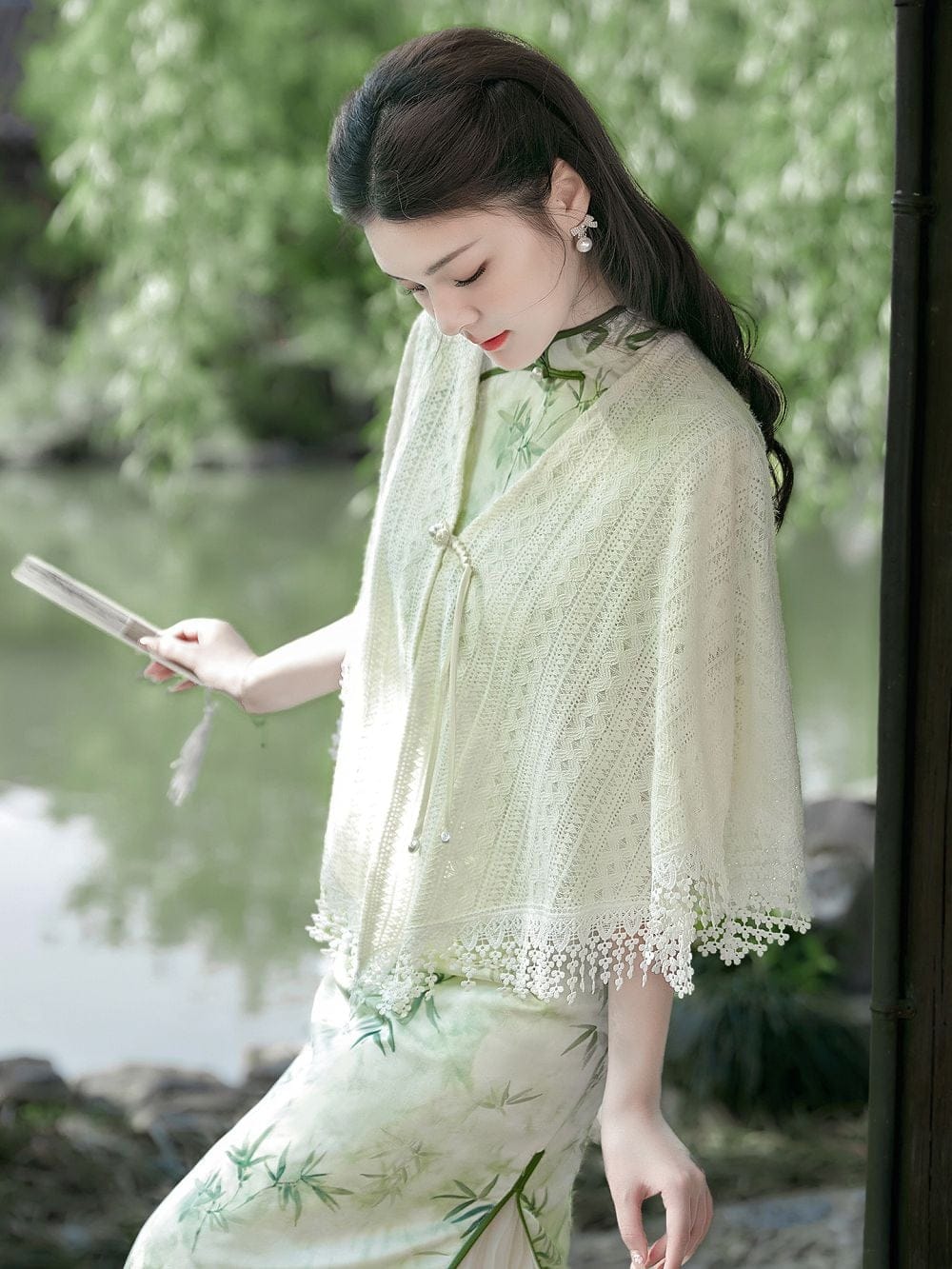 蕾絲百搭流蘇高級感新中式旗袍披肩