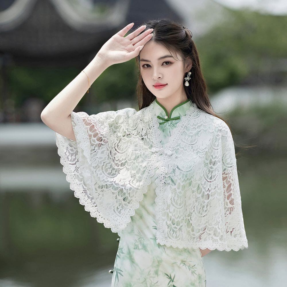 高級感蕾絲氣質優雅新中式鬥篷：圖片 2