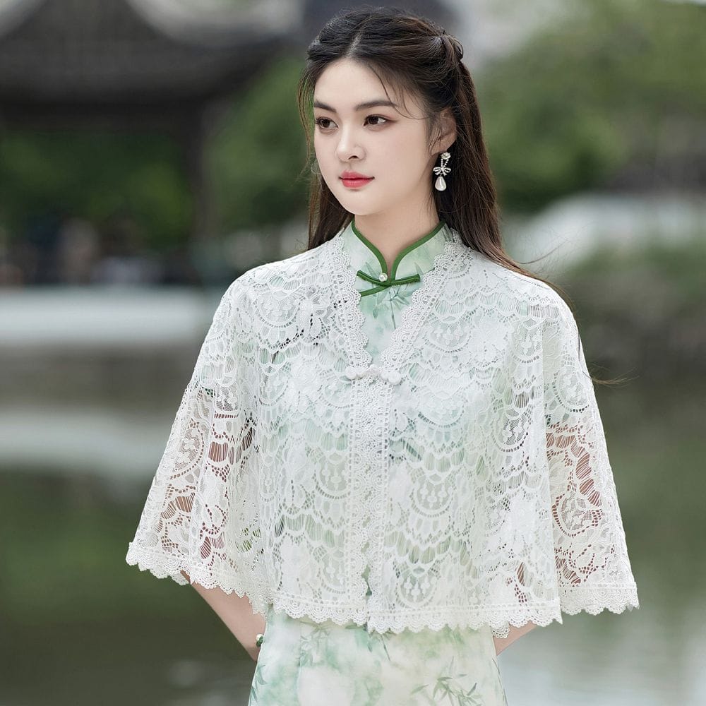 高級感蕾絲氣質優雅新中式鬥篷：圖片 3