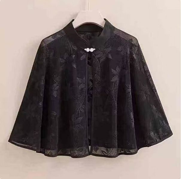 旗袍披肩外搭衫夏季薄款上衣複古鬥篷