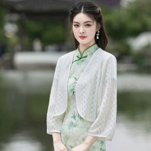 新中式國風開衫女夏季薄款旗袍披肩外搭