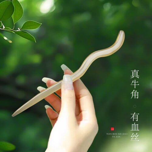 國風日常複古牛角天枝髮簪